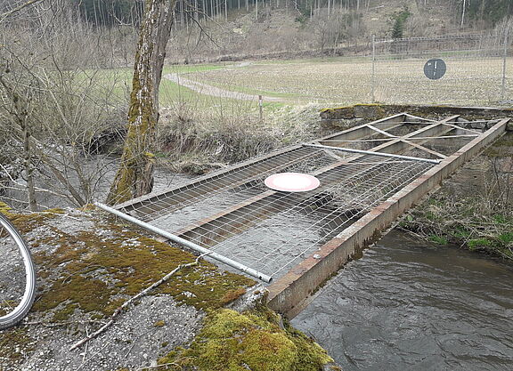 Brücke über die Schönau vor dem Wiederaufbau